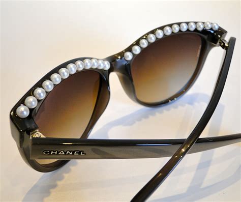 chanel green sunglasses with pearl|authentic Chanel sunglasses sale.